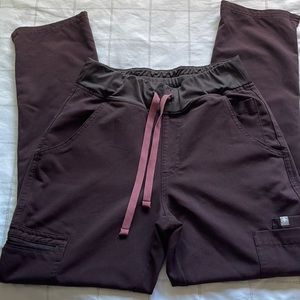 FIGs espresso brown high waisted yola scrub pants XSP